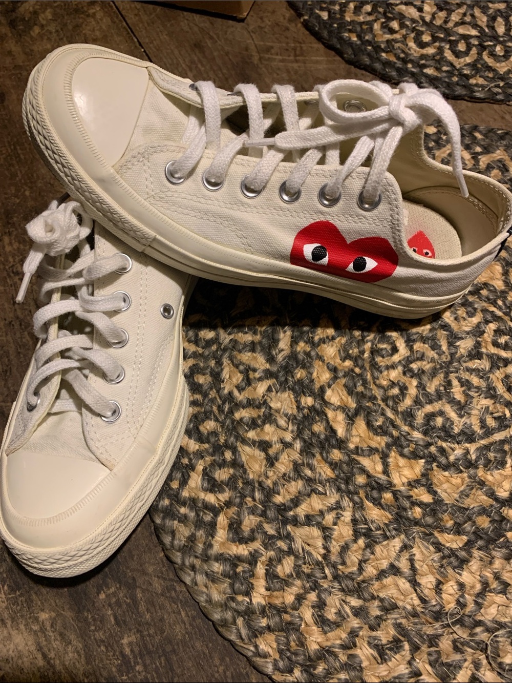 Comme des Garcons PLAY x Converse Canvas Sneakers w Heart men’s Sz 5 / womens 7 - Picture 12 of 16